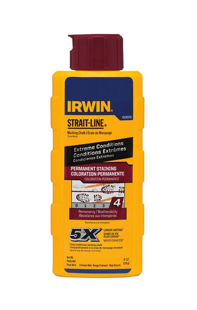 Get the Chalk When You Want It IRWIN STRAIT-LINE introduces its new Hi-flow Nozzle Cap for improved chalk flow on permanent staining chalks.