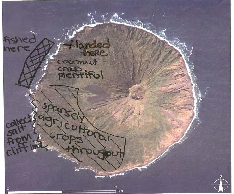 Figure 3.--Asuncion Island with participant spatial data.