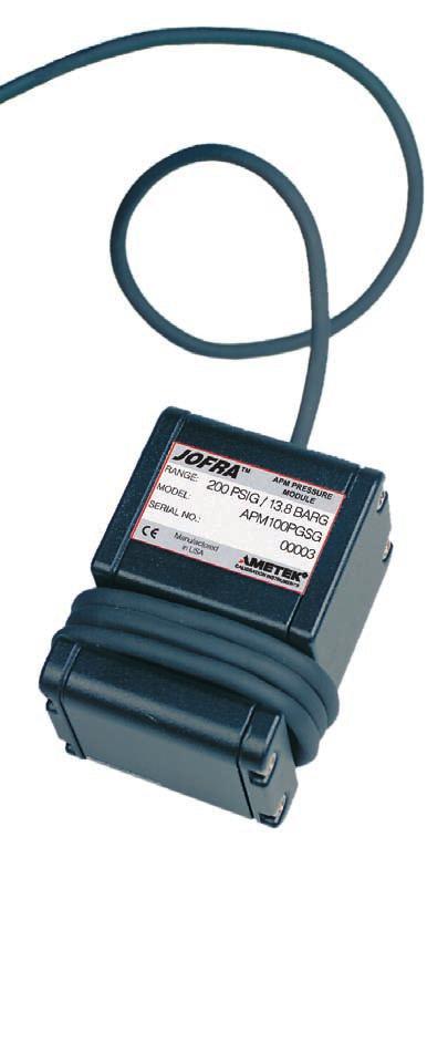 SS-CP-2181-US APM PRESSURE MODULES The JOFRA APM series of pressure modules extends the application base for the APC calibrators by allowing for calibrations in ranges other than those of the