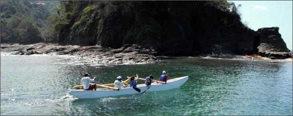 Outrigger Canoe Tour: Duration: 1\2 day outrigger canoe tour. The use of outrigger canoes as a great way to take groups on the ocean.