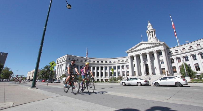 Bicycle Colorado and David Budd Executive Summary Bike path in front Denver s City and County Building.