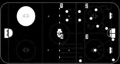Place 10 pucks in a semi circle and work on shooting the puck high and quick