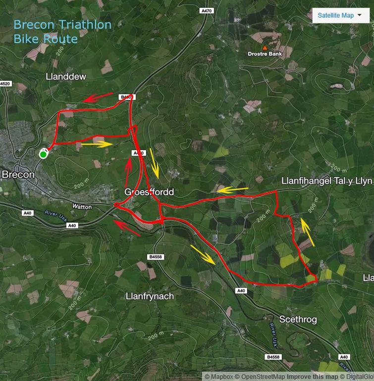 Click here for a Strava map of the bike route (approximately 23km). Click here for a video of the bike route with text description. Run The run route will be marked with signs, tape and ground paint.
