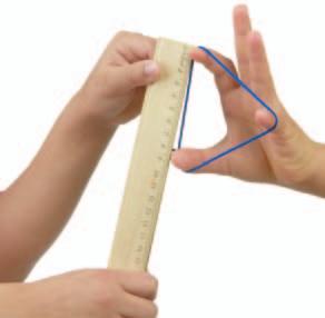Curious Math Triangle Sides Try this with a classmate. Cut a piece of string about 5 cm long. Tie the ends together to make a loop that measures 0 cm.