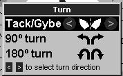 press, select Tack/Gybe then press to tack to port by the tack angle press, select Tack/Gybe then press to tack to starboard by the tack angle. Press to initiate a tack to port or starboard.