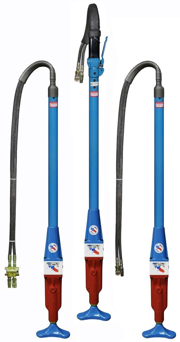 REL-TMP HYDRAULIC POLE TAMPERS Reliable s REL-TMP Series will make quick work of setting poles, asphalt patch and general construction backfill compacting. Only 3 moving parts for low maintenance.