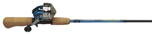 094449 Johnson Country Mile Spincast Combo 4 5'6" 2-pc, medium power rod with cork handle, ball