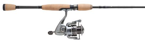 Graphite spinning reel with ball bearing and anodized aluminum spool.