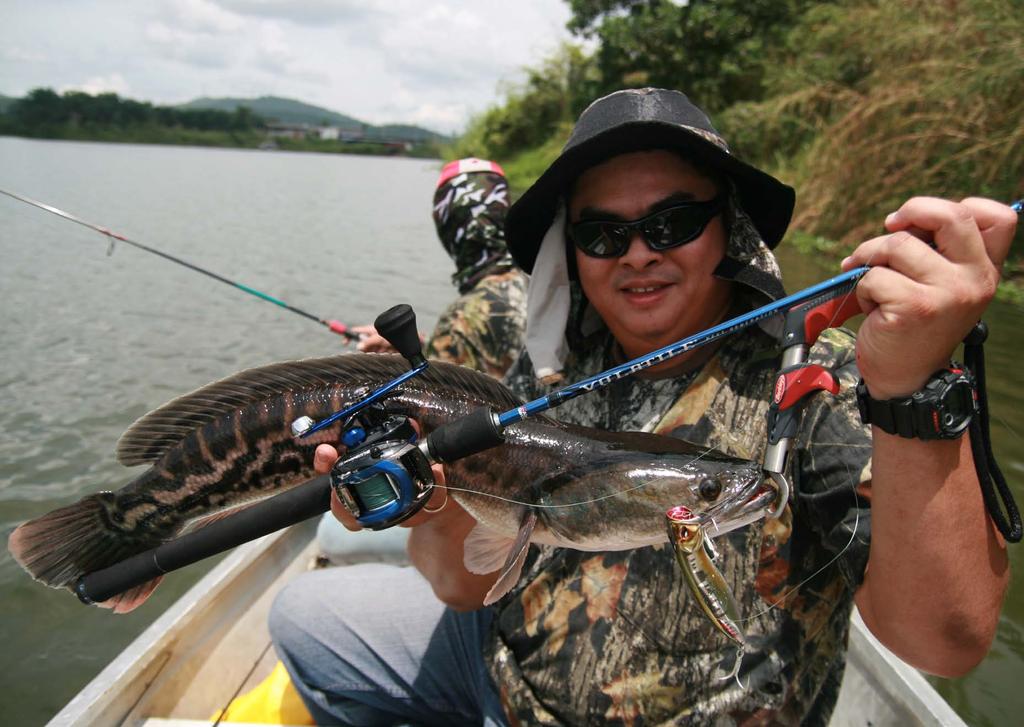 I managed to hit a few almost decent size giant snakeheads on the Blue Max Fune and it performed well.