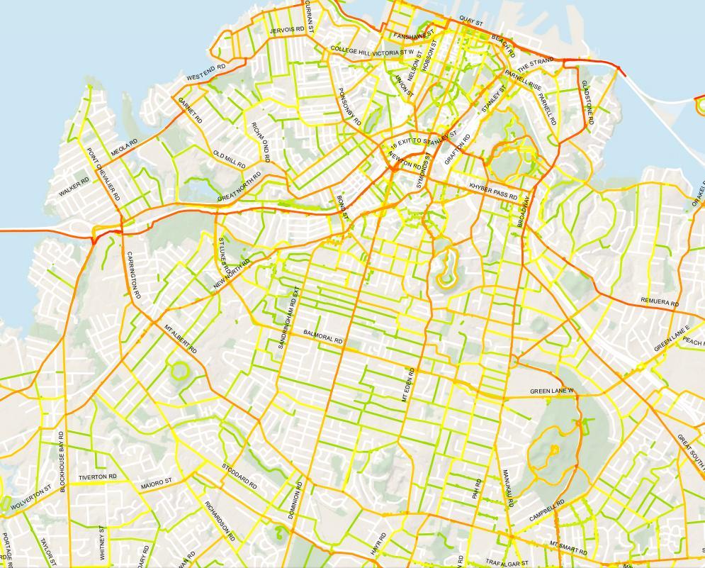 Cycle planning using smartphones Norman, G and Kesha, N Page 4 On the Manukau Road corridor, Strava data captures between 2% and 9% of cycle trips throughout a day.