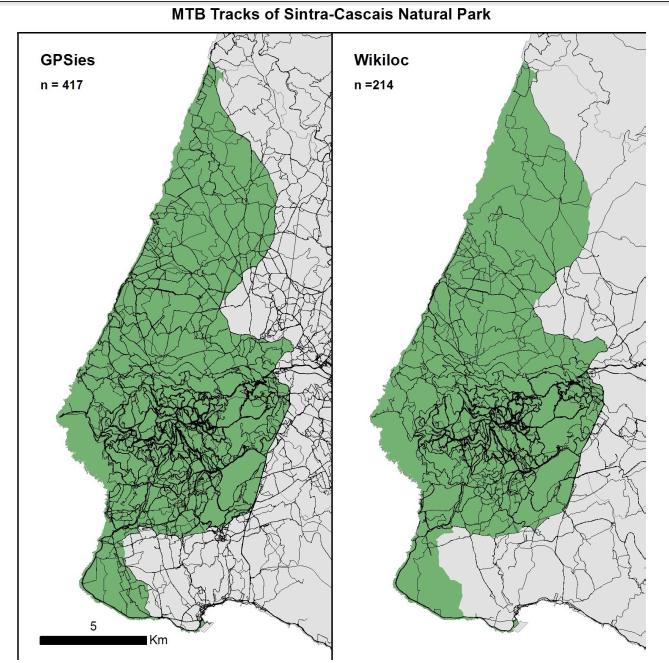 Where do they want trails? Maria Brito Campelo & Richardo Noguera Mendes (2016). Volunteer GIS data on different websites, for a PA in Portugal.
