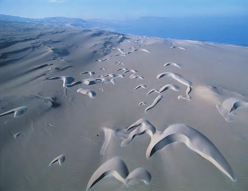 FIGURE 3 A series of crescent dunes in Egypt FIGURE 4 Linear sand dunes in the Simpson Desert, Australia FIGURE 5 Star dunes are found in many deserts including the Namib, the Grand Erg Oriental of