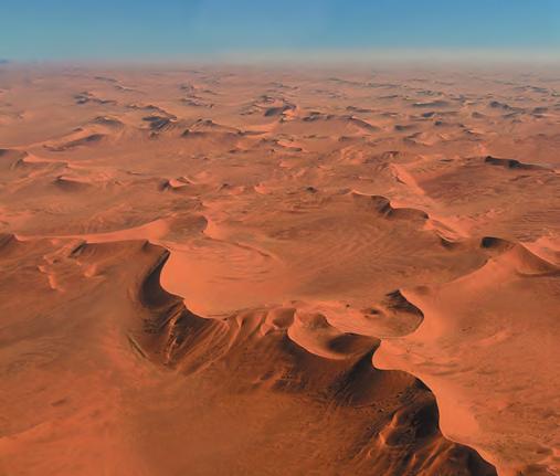 They can vary in length from a few metres to over 100 kilometres. It appears that winds blowing in opposite directions help create these dunes.