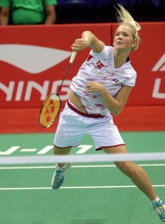 * By the time Sandra-Maria Jensen (below) took the court against Germany s Anika Dorr, Denmark had clinched the tie.