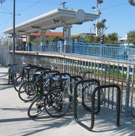 a high current or expected amount of bicycle traffic Bicycle parking should be situated no farther than the closest motor vehicle parking space from a building, and within 15.