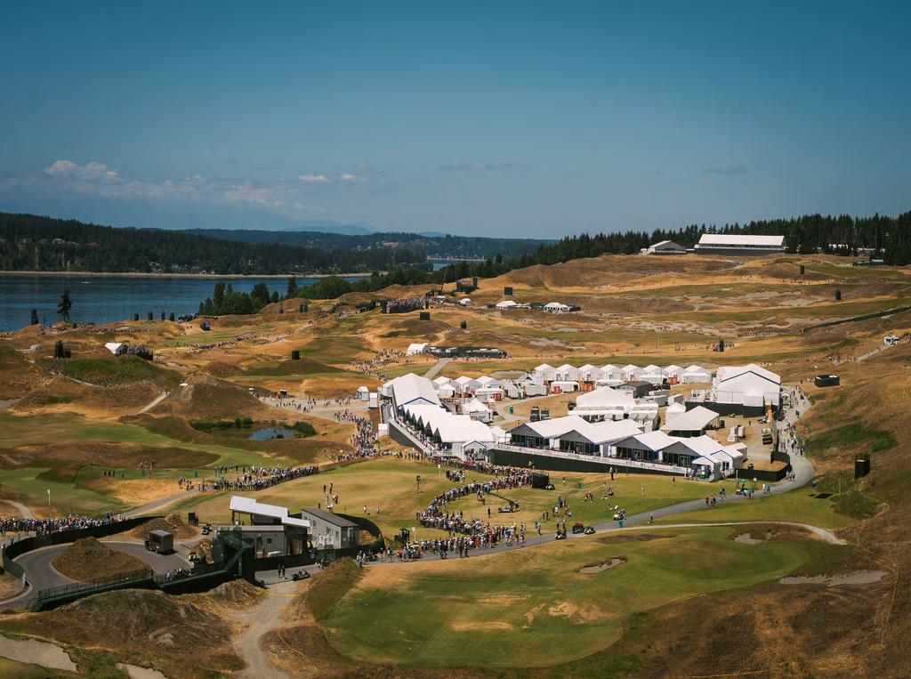 300 structures built on site Grandstand seating for 18,000 throughout site Largest grandstand built with 6,000 seats on the 18 th hole Championship rounds SOLD