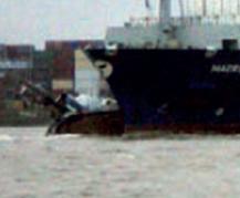 container vessel in stern
