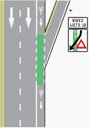 196 Kern Council of Governments Colored Bike Lanes at Interchanges Bicycle Lane Width: The bicycle lane width through the interchange should be the same width as the approaching bicycle lane