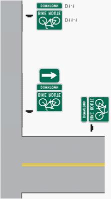 Sample trail directional sign (Los Angeles County) Directional signing may be useful for pathway users and motorists alike.
