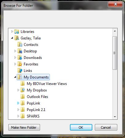 SETTINGS The Settings pop-up allows you to specify where you want your PopLink files and databases, as well as their exports and reports, to be stored.