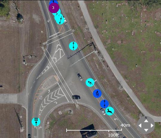 Figure 6 Signal Four Analytics Crash Locations 20 Crashes Reported at this Intersection from Nov. 1, 2009 to Oct. 31, 2015.