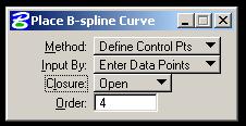 points picked: Figure 4 Spline Curve through movement Clicking sequence: 1. Choose points A through C on the first 5 curb offset from splitter island (tentative snap, then left click to accept).