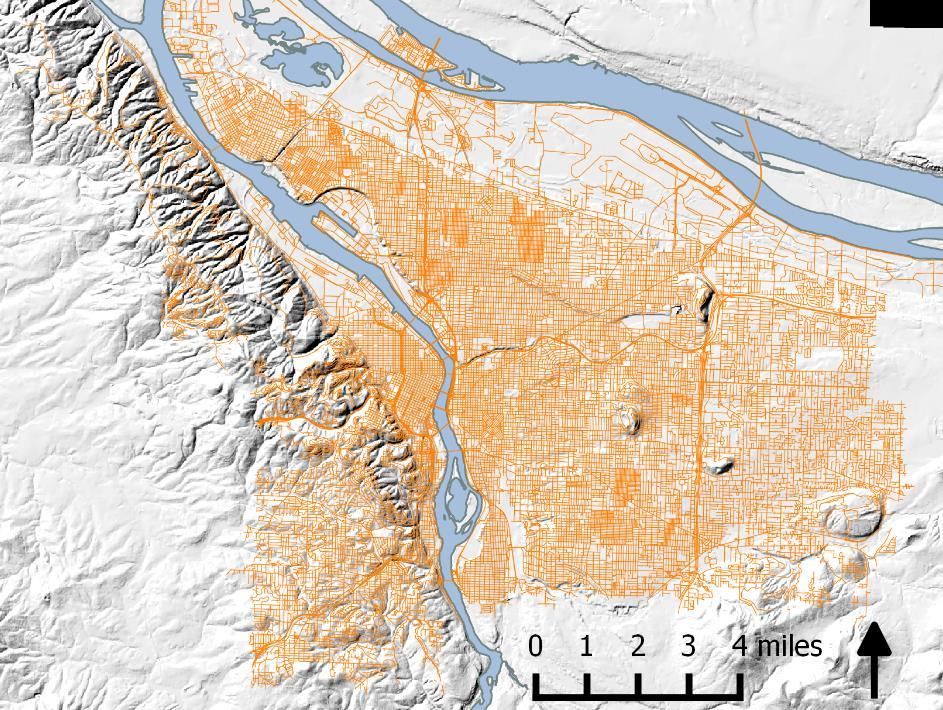 The setting Only trips starting and ending within the City of Portland Rich GIS data from Metro & City