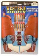 4500C Western Air Single Pistol 1 each 11.5 long Plastic Pistol with 5 Darts & Dart Holder. 4502C Western Air Pistols Double Holster Set 2 each 11.