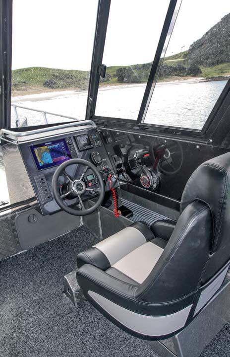 Left: The helm-station, which features Simrad electronics and BLA