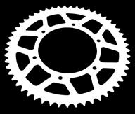 Complete sprocket is precision cut on fully automated CNC machines using strict tolerances which garantees perfect fit. The alloy sprockets do come with self cleaning mud grooves.