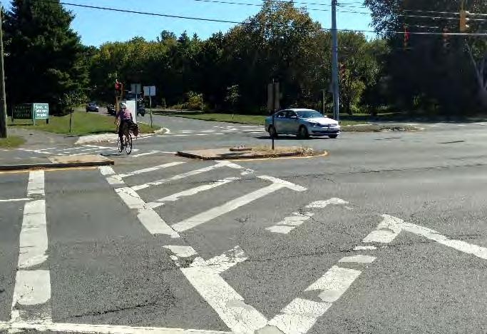 Road Safety Audit Route 9 at University Drive / Snell Street, Amherst, MA Similarly, when hatching is used within a crosswalk, the hatching should direct a driver entering the area toward the right