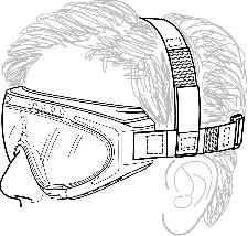 12 PASGT / TBH Configuration, Lightweight Strap 1. Before donning the helmet, unfasten the goggle strap ends as shown in Figure 11(A) and pull the strap back to loosen it as much as possible.