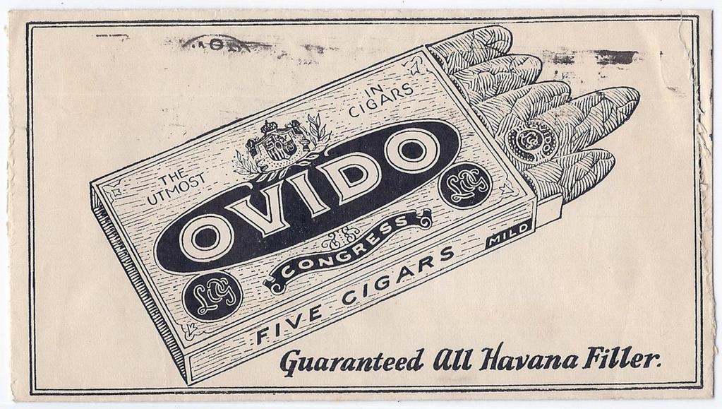 Item 251-07 OHavana Ovido cigars 1932, 2 Arch tied by Toronto slogan cancel on L.O. Grother Ltd and Ovido advertising cover paying 2 drop letter rate.