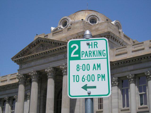 location that allows patrons to park once when visiting the