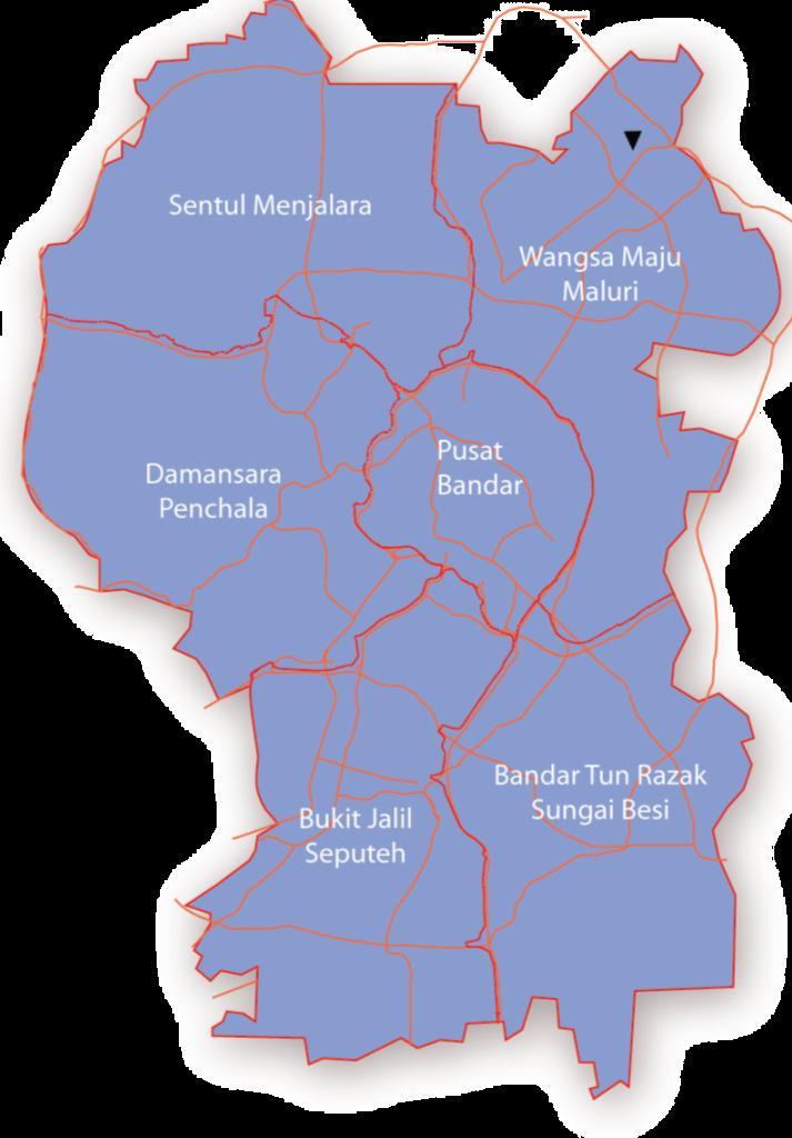 The Kuala Lumpur City Hall has defined Kuala Lumpur into six areas which are known as strategic zones as shown in Figure 1.4.