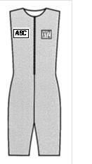 Leotards Examples of the logos: Logo of the manufacturer once: maximum 30cm² rectangle with lettering maximum height 4cm, total logo maximum height 5cm Logo of the manufacturer twice: maximum 20cm²