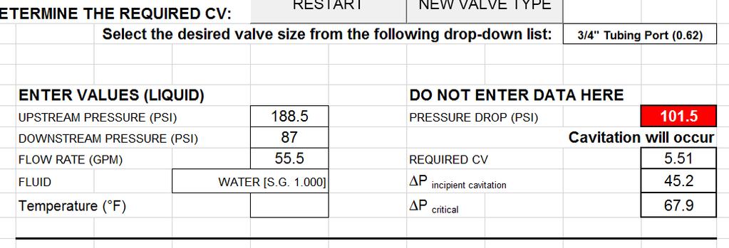 Actual Liquid Example: Shawn, Could you help me figure out V Ball and valve size based on below info.