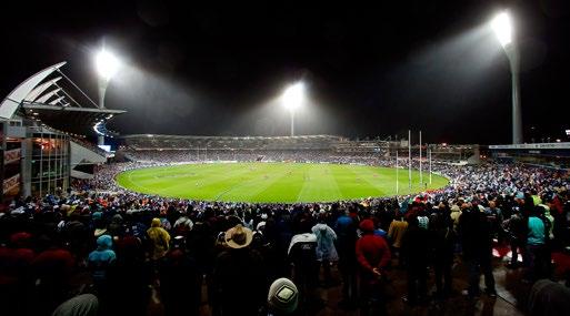 42 Simonds Stadium will host its first Thursday night match under lights in 2014 when the Cats and Crows do battle in the opening round. One Sunday early match. One Sunday afternoon match.
