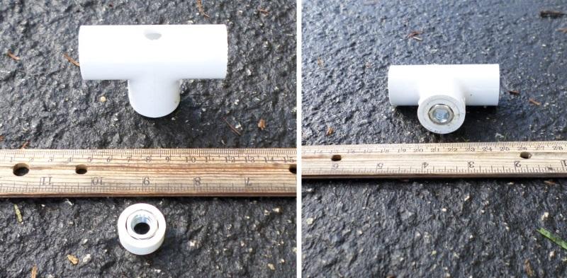 RANGER prop build photo #22: PVC base of the bolt with 3/8-inch nut inserted. RANGER prop build photo #23: Completed bolt without Velcro.