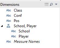 1) Under dimensions, drag Player over School 2) You ll see a Create Hierarchy dialog.