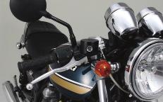 The lever is angled to fit handlebars bent 15 degrees lower from horizontal motorcycle position.