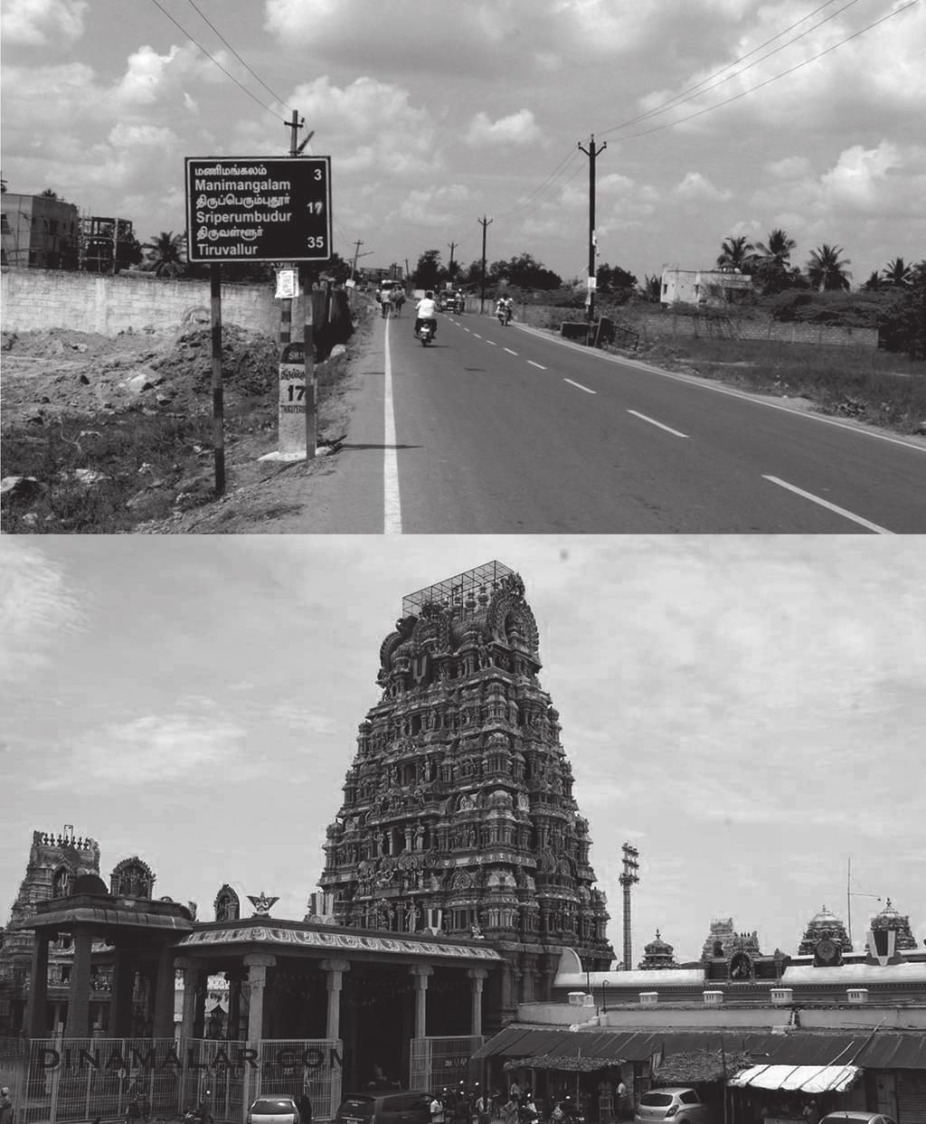Views of the Sriperumpudur Poonamalle stretch on the NH4 -- Approach Road from