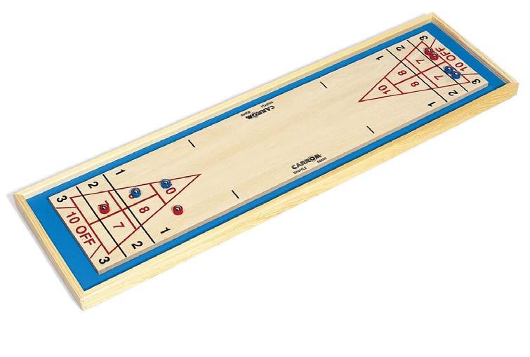 SHUFFLEBOARD MODEL #650.00 UPC #0-43077-00650-6 Quality Family Games IT DOESN T HAVE TO BE A FAIR WEATHER SPORT. Your finger is the tang, the biscuit has roller-bearings, but it s still shuffl eboard!