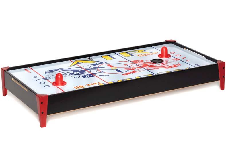 FACE-OFF TABLE TOP AIR POWERED HOCKEY - BLUE MODEL #242.00 UPC # 0-43077-24200-3 FACE-OFF FOR THE CHAMPION TITLE Love to play but don t have space for a large hockey table? This game is for you!