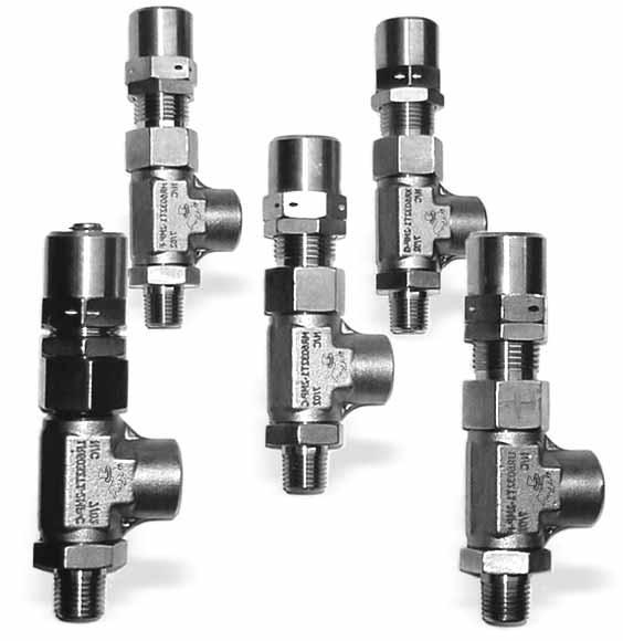 Available in low, medium, high and extra high pressure models, R6000 right angle relief valves provide users with high accuracy and consistency of cracking and reseat pressures.