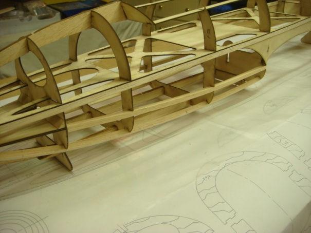 The fuselage is started by constructing the internal crutch.