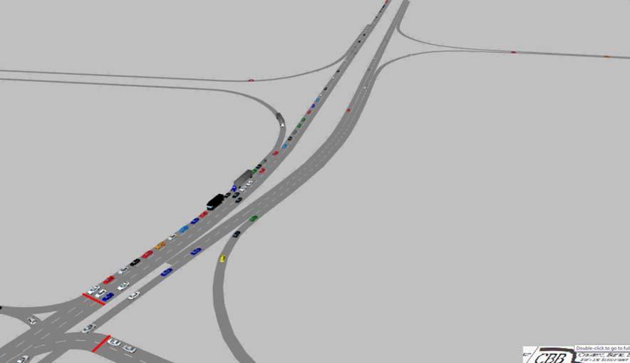 problematic from a capacity, and possibly safety standpoint. Figures 23 and 24 shows anticipated 2030 queues at the Route 79 at I-70 interchange.