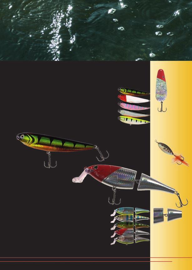 Byron Slider Two new types of jerk baits for successful predator fishing slightly below the water surface. Art.-No.