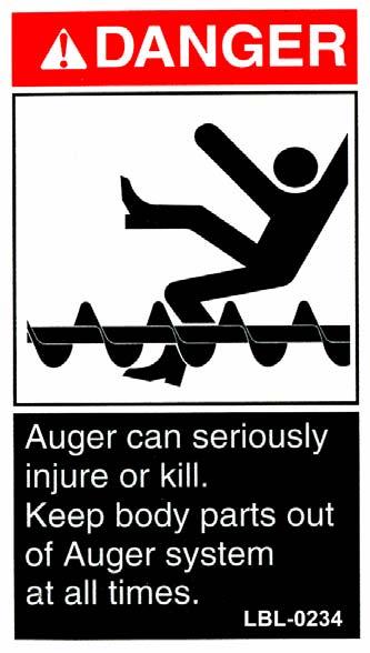 SAFETY SECTION 3.1.8 AUGER AND CON- VEYOUR Auger Conveyor Chips removal systems are very dangerous.