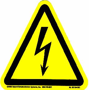 Terminals that are not marked, but which are in such a cabinet, may still be lethal. Power off and lock out before opening any cabinets with this symbol. This label comes in 3 sizes. 3.4.